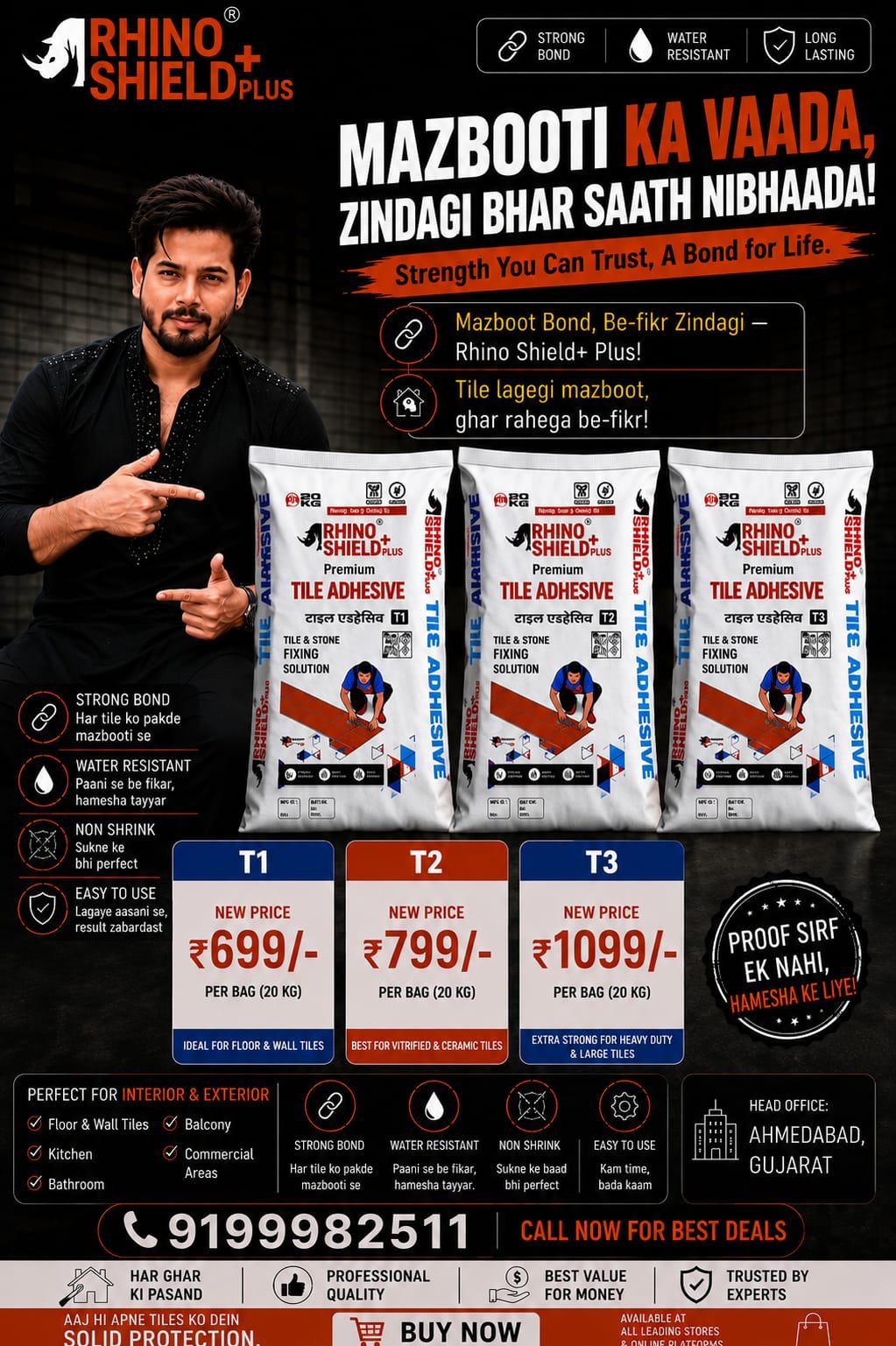 Rhino Shield Plus Tile Adhesive